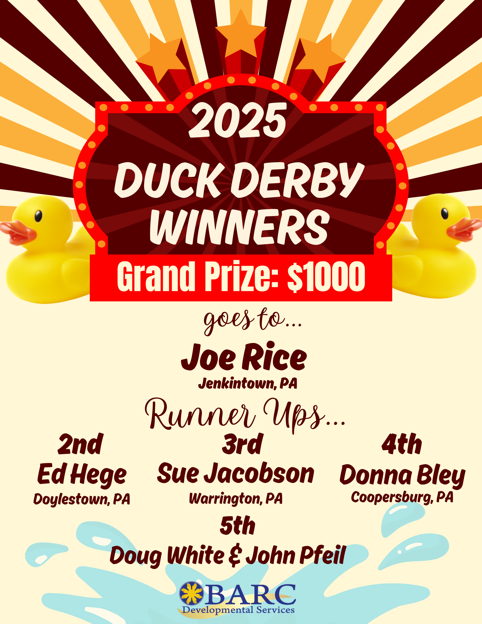 duck derby winners